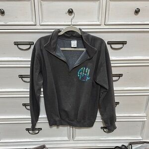 Gray Quarter-Zip Sweater Women’s monogrammed small